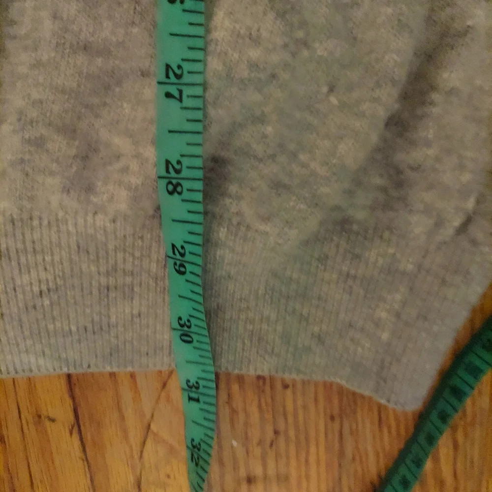 Old Money Preppy Wool Cashmere Sweater L Grey Quarter Zip Grandpa Cabincore